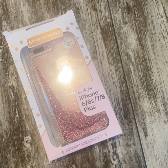 PINK GLITTER IPHONE 6/6a/7/8 PLUS CASE BRAND NEW - Picture 1 of 4
